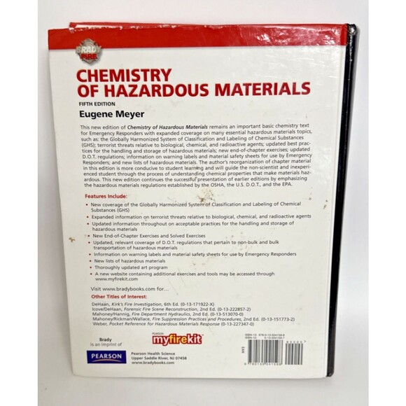 Chemistry of Hazardous Materials by Eugene Myers 5th Edition - Picture 3 of 4